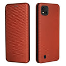 For OPPO Realme C11 2021 Carbon Fiber Texture Magnetic Horizontal Flip TPU + PC + PU Leather Case with Card Slot(Brown)
