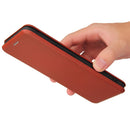 For OPPO Realme C11 2021 Carbon Fiber Texture Magnetic Horizontal Flip TPU + PC + PU Leather Case with Card Slot(Brown)