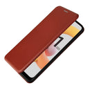 For OPPO Realme C11 2021 Carbon Fiber Texture Magnetic Horizontal Flip TPU + PC + PU Leather Case with Card Slot(Brown)