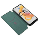 For OPPO Realme C11 2021 Carbon Fiber Texture Magnetic Horizontal Flip TPU + PC + PU Leather Case with Card Slot(Green)