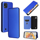 For OPPO Realme C11 2021 Carbon Fiber Texture Magnetic Horizontal Flip TPU + PC + PU Leather Case with Card Slot(Blue)