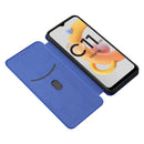 For OPPO Realme C11 2021 Carbon Fiber Texture Magnetic Horizontal Flip TPU + PC + PU Leather Case with Card Slot(Blue)