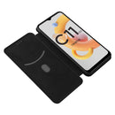 For OPPO Realme C11 2021 Carbon Fiber Texture Magnetic Horizontal Flip TPU + PC + PU Leather Case with Card Slot(Black)