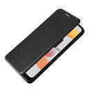 For OPPO Realme C11 2021 Carbon Fiber Texture Magnetic Horizontal Flip TPU + PC + PU Leather Case with Card Slot(Black)