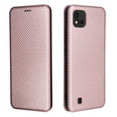 For OPPO Realme C11 2021 Carbon Fiber Texture Magnetic Horizontal Flip TPU + PC + PU Leather Case with Card Slot(Pink)
