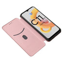 For OPPO Realme C11 2021 Carbon Fiber Texture Magnetic Horizontal Flip TPU + PC + PU Leather Case with Card Slot(Pink)