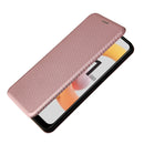 For OPPO Realme C11 2021 Carbon Fiber Texture Magnetic Horizontal Flip TPU + PC + PU Leather Case with Card Slot(Pink)