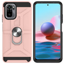 For Xiaomi Redmi Note 10 / Note 10S War-god Armor TPU + PC Shockproof Magnetic Protective Case with Ring Holder(Rose Gold)