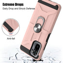 For Xiaomi Redmi Note 10 / Note 10S War-god Armor TPU + PC Shockproof Magnetic Protective Case with Ring Holder(Rose Gold)