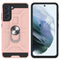 For Samsung Galaxy S21 FE War-god Armor TPU + PC Shockproof Magnetic Protective Case with Ring Holder(Rose Gold)