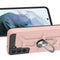 For Samsung Galaxy S21 FE War-god Armor TPU + PC Shockproof Magnetic Protective Case with Ring Holder(Rose Gold)