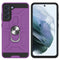 For Samsung Galaxy S21 FE War-god Armor TPU + PC Shockproof Magnetic Protective Case with Ring Holder(Purple)