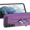 For Samsung Galaxy S21 FE War-god Armor TPU + PC Shockproof Magnetic Protective Case with Ring Holder(Purple)