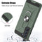 For Samsung Galaxy S21 FE War-god Armor TPU + PC Shockproof Magnetic Protective Case with Ring Holder(Deep Green)