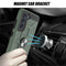 For Samsung Galaxy S21 FE War-god Armor TPU + PC Shockproof Magnetic Protective Case with Ring Holder(Deep Green)