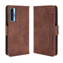 For TCL 20 5G / 20S Skin Feel Calf Pattern Horizontal Flip Leather Case with Holder & Card Slots & Photo Frame(Brown)