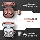 Wireless Earphones Thunder Battlegear Anti-fall Protective Case with Hook Up For Samsung Galaxy Buds Live / Buds 2 Pro(Pink)