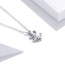 S925 Sterling Silver Zircon Ship Anchor Women Nacklace Jewelry