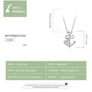 S925 Sterling Silver Zircon Ship Anchor Women Nacklace Jewelry