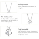 S925 Sterling Silver Zircon Ship Anchor Women Nacklace Jewelry