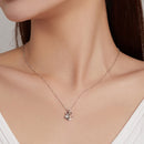 S925 Sterling Silver Zircon Ship Anchor Women Nacklace Jewelry