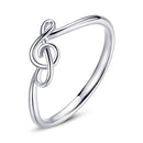 S925 Sterling Silver Musical Note Women Ring, Size:6