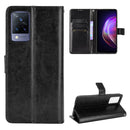 For vivo V21 4G / 5G Crazy Horse Texture Horizontal Flip Leather Case with Holder & Card Slots & Lanyard(Black)