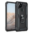 For Google Pixel 5a 5G Shockproof TPU + PC Protective Case with 360 Degree Rotating Holder(Black)