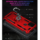 For Google Pixel 5a 5G Shockproof TPU + PC Protective Case with 360 Degree Rotating Holder(Red)