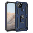 For Google Pixel 5a 5G Shockproof TPU + PC Protective Case with 360 Degree Rotating Holder(Blue)
