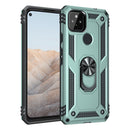For Google Pixel 5a 5G Shockproof TPU + PC Protective Case with 360 Degree Rotating Holder(Dark Green)