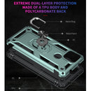 For Google Pixel 5a 5G Shockproof TPU + PC Protective Case with 360 Degree Rotating Holder(Dark Green)