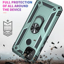 For Google Pixel 5a 5G Shockproof TPU + PC Protective Case with 360 Degree Rotating Holder(Dark Green)