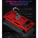 For Google Pixel 6 Pro Shockproof TPU + PC Protective Case with 360 Degree Rotating Holder(Red)