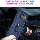 For Google Pixel 6 Pro Shockproof TPU + PC Protective Case with 360 Degree Rotating Holder(Blue)