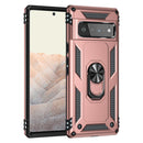 For Google Pixel 6 Pro Shockproof TPU + PC Protective Case with 360 Degree Rotating Holder(Rose Gold)