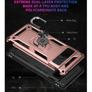 For Google Pixel 6 Pro Shockproof TPU + PC Protective Case with 360 Degree Rotating Holder(Rose Gold)
