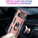 For Google Pixel 6 Pro Shockproof TPU + PC Protective Case with 360 Degree Rotating Holder(Rose Gold)