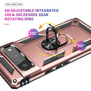 For Google Pixel 6 Pro Shockproof TPU + PC Protective Case with 360 Degree Rotating Holder(Rose Gold)
