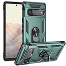 For Google Pixel 6 Pro Shockproof TPU + PC Protective Case with 360 Degree Rotating Holder(Dark Green)