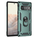 For Google Pixel 6 Pro Shockproof TPU + PC Protective Case with 360 Degree Rotating Holder(Dark Green)