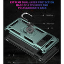 For Google Pixel 6 Pro Shockproof TPU + PC Protective Case with 360 Degree Rotating Holder(Dark Green)