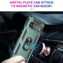 For Google Pixel 6 Pro Shockproof TPU + PC Protective Case with 360 Degree Rotating Holder(Dark Green)