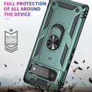 For Google Pixel 6 Pro Shockproof TPU + PC Protective Case with 360 Degree Rotating Holder(Dark Green)