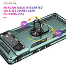 For Google Pixel 6 Pro Shockproof TPU + PC Protective Case with 360 Degree Rotating Holder(Dark Green)