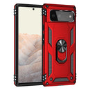 For Google Pixel 6 Shockproof TPU + PC Protective Case with 360 Degree Rotating Holder(Red)