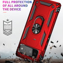 For Google Pixel 6 Shockproof TPU + PC Protective Case with 360 Degree Rotating Holder(Red)