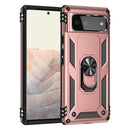 For Google Pixel 6 Shockproof TPU + PC Protective Case with 360 Degree Rotating Holder(Rose Gold)