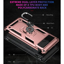 For Google Pixel 6 Shockproof TPU + PC Protective Case with 360 Degree Rotating Holder(Rose Gold)