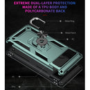 For Google Pixel 6 Shockproof TPU + PC Protective Case with 360 Degree Rotating Holder(Dark Green)